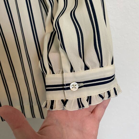 J.Crew Mercantile off-the-shoulder bow top‎ Tie Front Striped XS - Picture 6 of 8